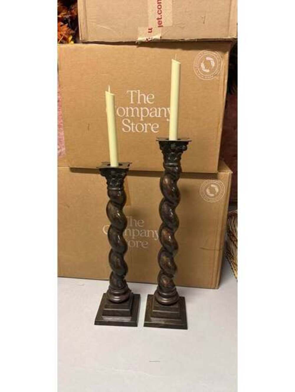 Barley Twist Metal candlesticks